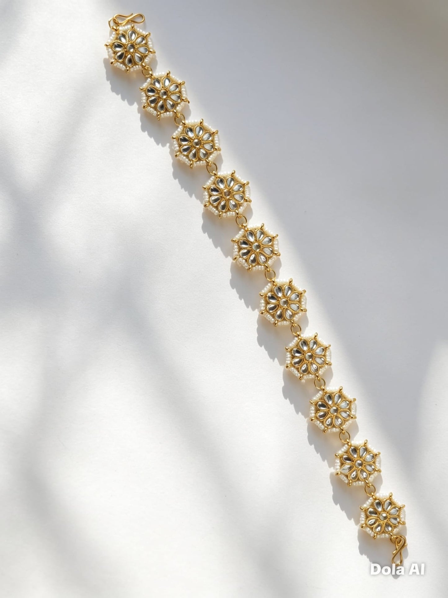 Gold Kundan Floral Matha Pati | Traditional Indian Bridal Headpiece | Simply Sajavat Manchester
