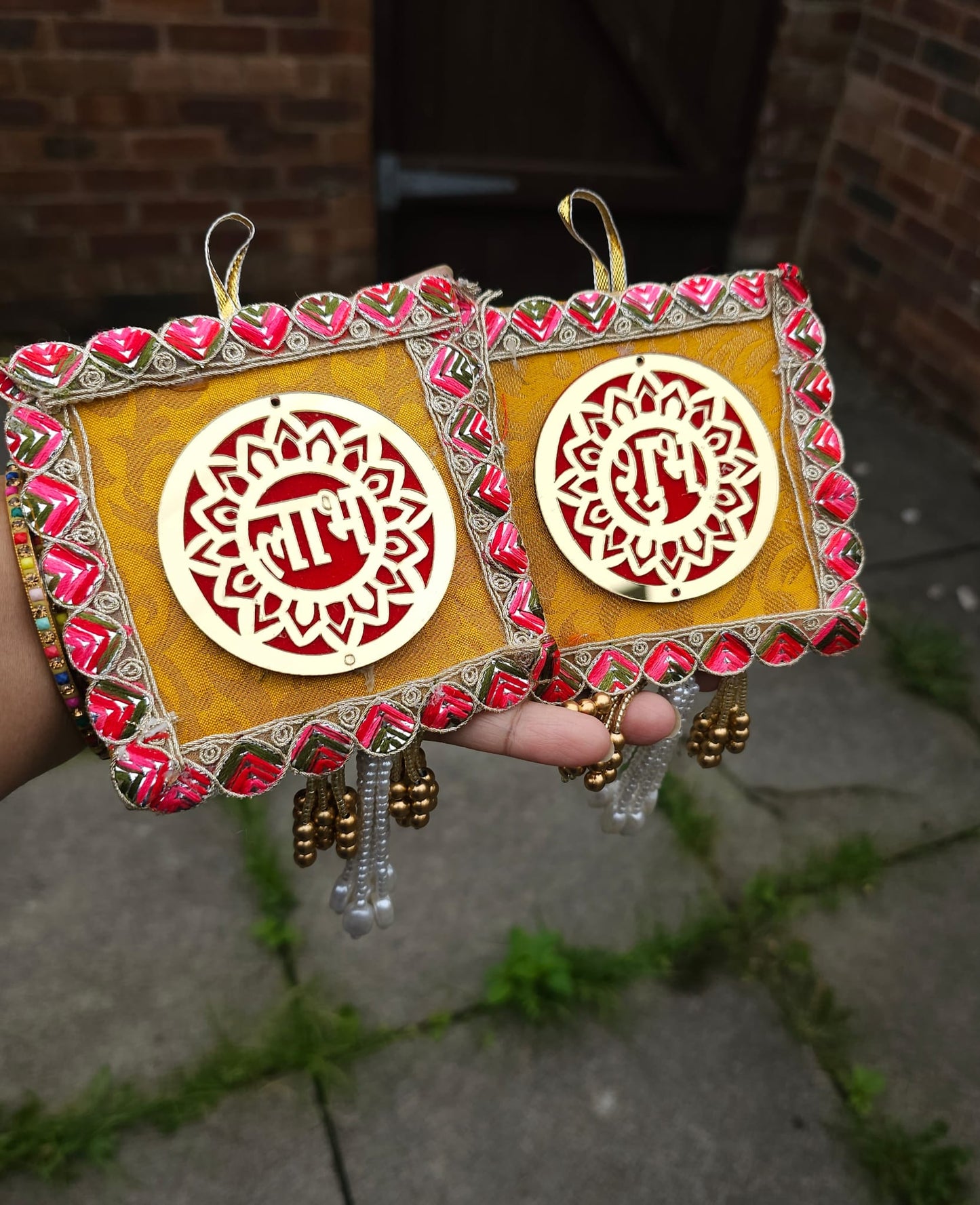 Shubh" Decorative Wall Hanging - Set of 2
