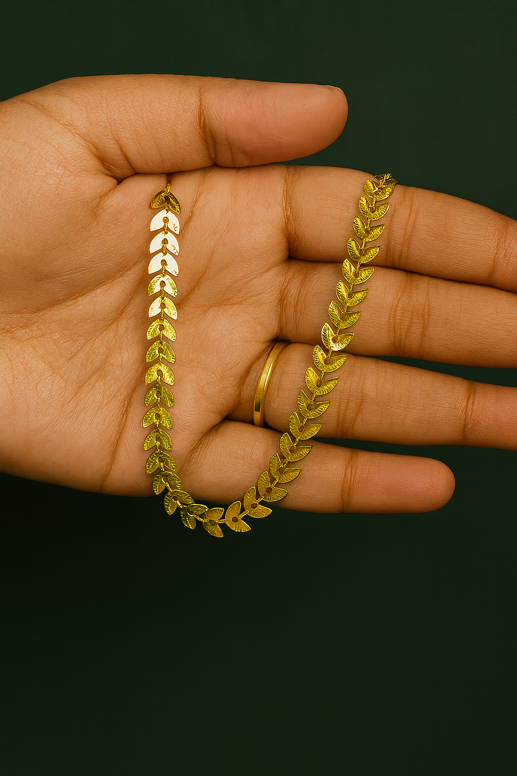 Golden Brass Graduated Bead Necklace | Solid Metal Ball Chain | Simply Sajavat Manchester