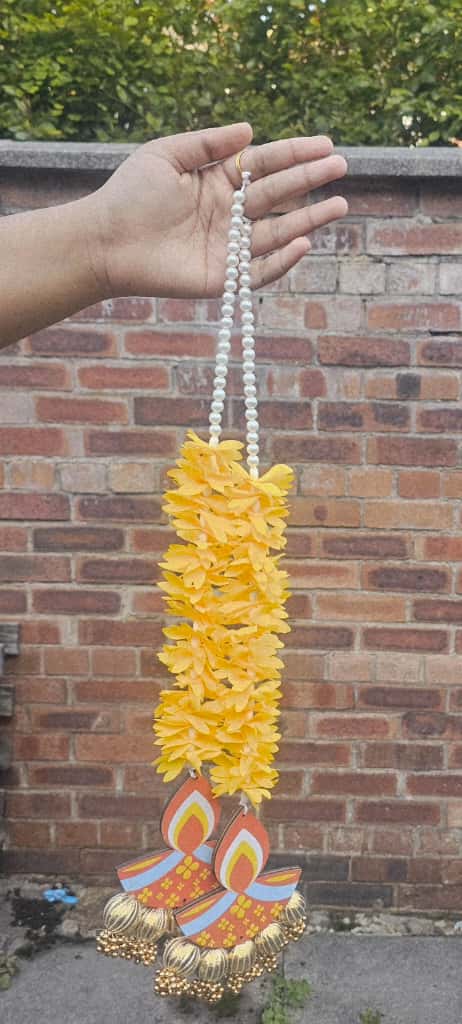 Floral Diya Garland – Yellow & Orange Edition