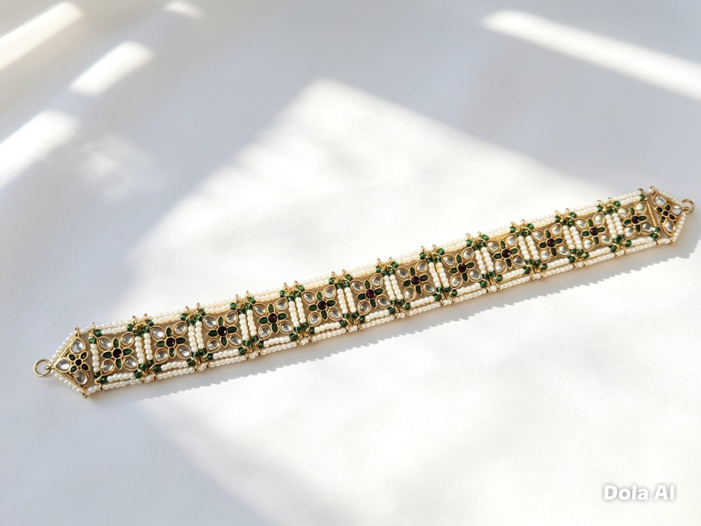 Emerald Kundan Matha Pati with Pearl Borders | Traditional Indian Bridal Headpiece | Simply Sajavat Manchester