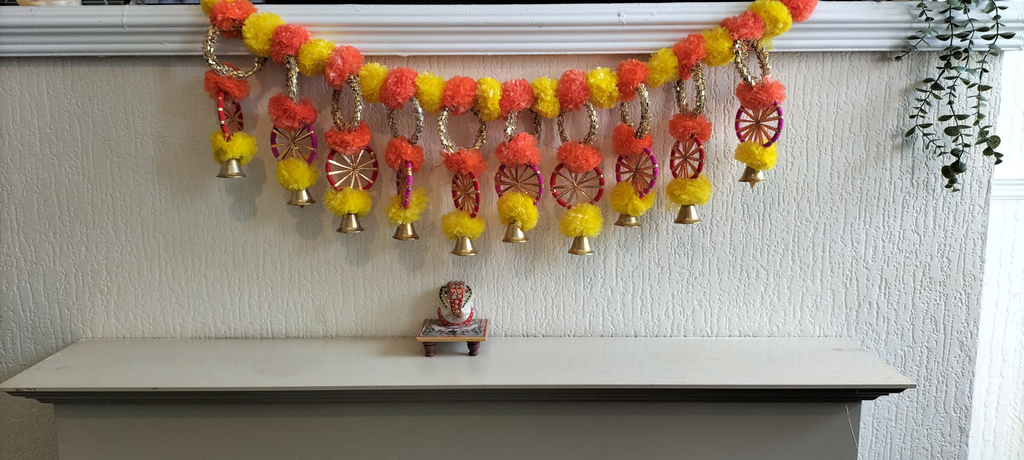 Marigold bandanwar with bells