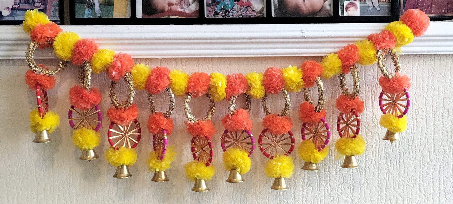 Marigold bandanwar with bells