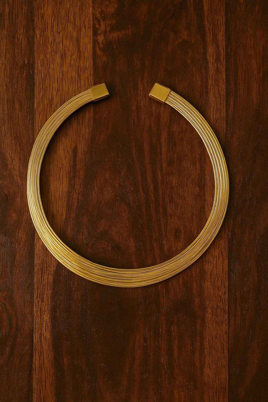 Authentic Indian Multi-Strand Gold Hasli | Handcrafted Traditional Wire Torque Necklace | Tarnish-Resistant Heritage Jewelry | Manchester UK Stock