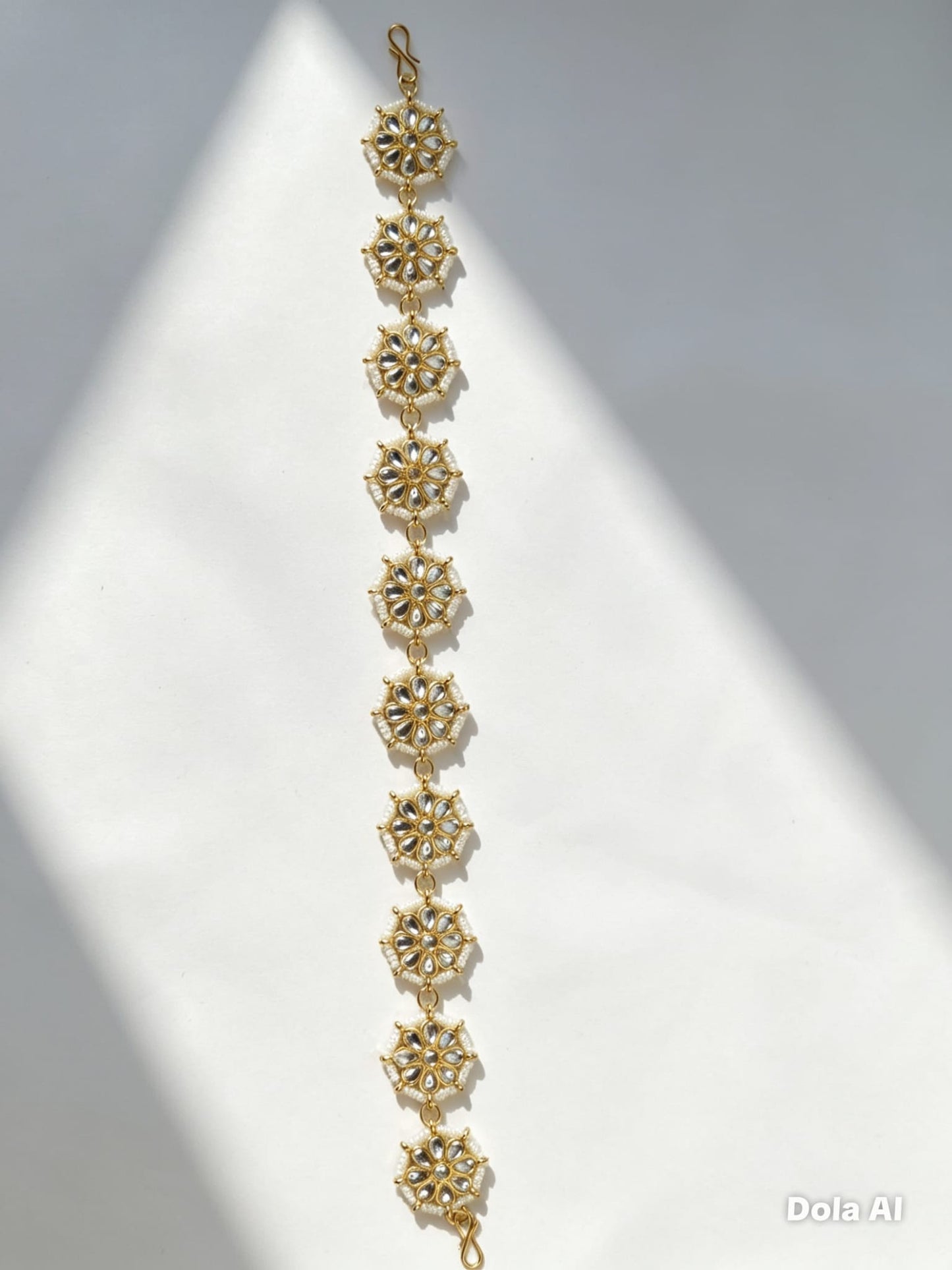 Gold Kundan Floral Matha Pati | Traditional Indian Bridal Headpiece | Simply Sajavat Manchester
