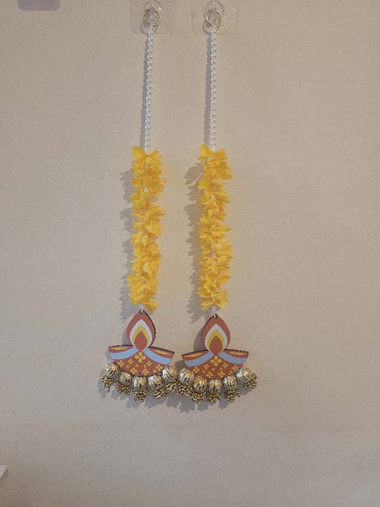 Floral Diya Garland – Yellow & Orange Edition