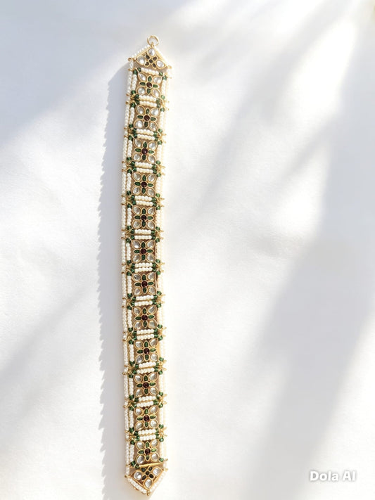 Emerald Kundan Matha Pati with Pearl Borders | Traditional Indian Bridal Headpiece | Simply Sajavat Manchester