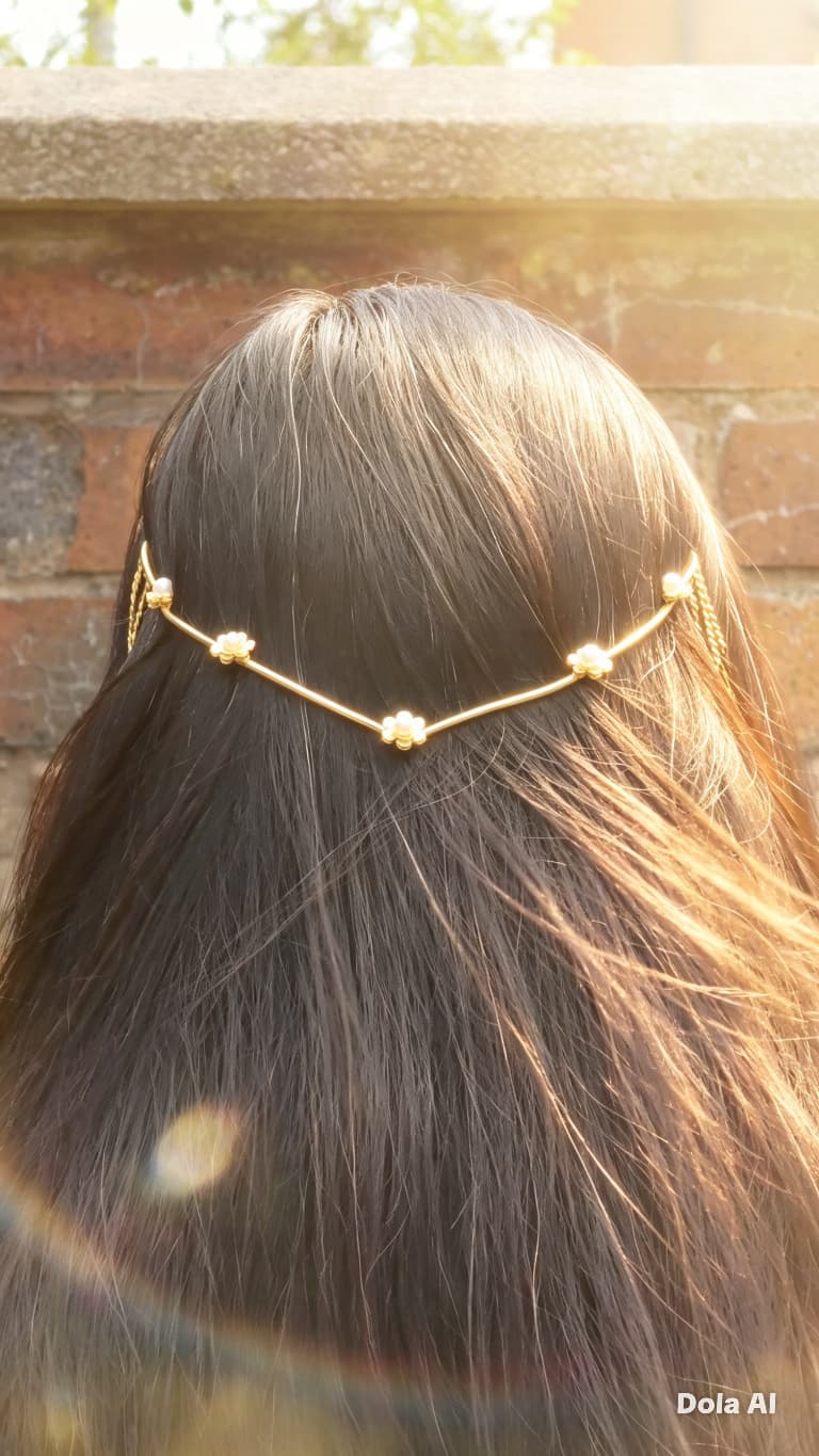 Mini Brass Floral Headpiece | Handcrafted Indian Hair Jewelry | Pearl‑Accented Gold Accessory | Simply Sajavat Manchester