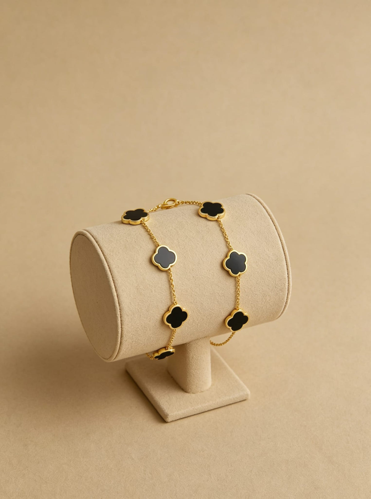 Waterproof Clover Charm Bracelet | Gold Stainless Steel Enamel Bracelet | Simply Sajavat Manchester
