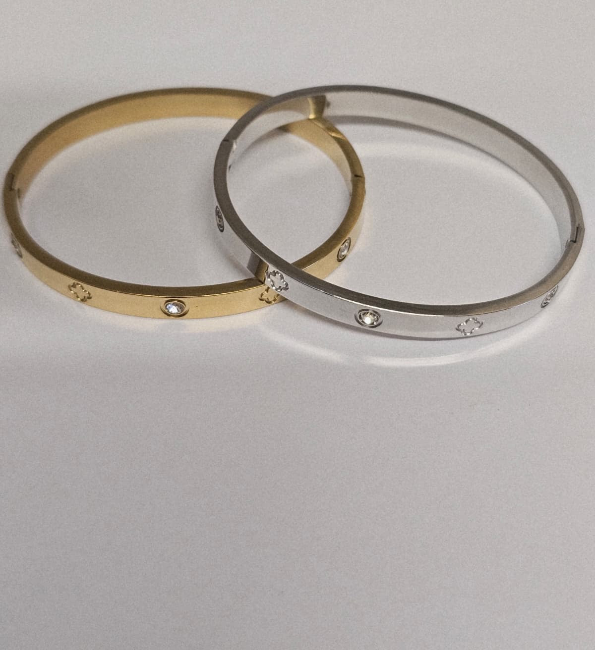 Gold and Sliver Stainless Steel Clover Bracelet