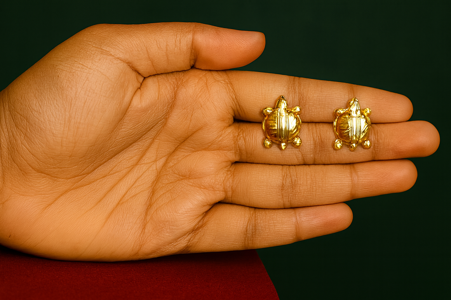 Golden Tortoise Brass Ear Studs