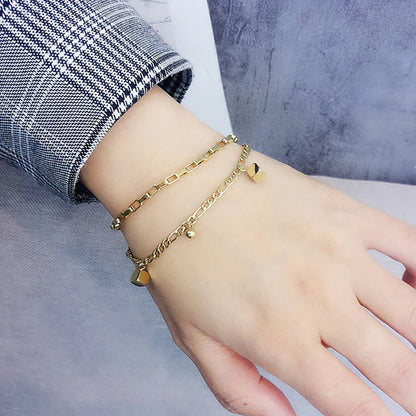 Gold Plated Anti Tarnish Stainless Steel Cube themed Wraparound Bracelet Gold