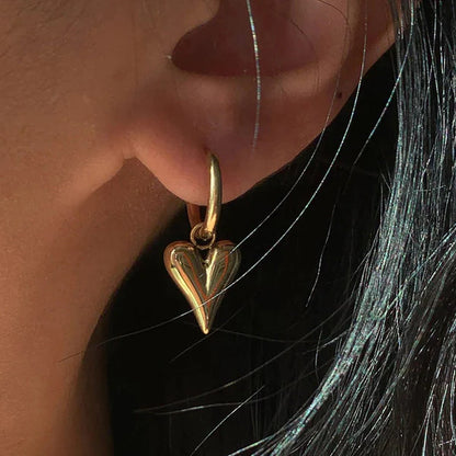 Gold Plated Anti Tarnish Heart Themed Earrings