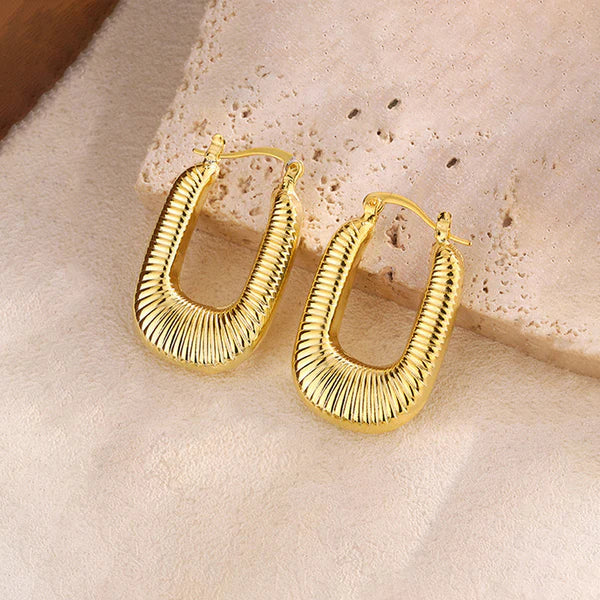 Waterproof Gold Geometrical Hoop Earrings | Anti-Tarnish Stainless Steel Hoops | Simply Sajavat Manchester