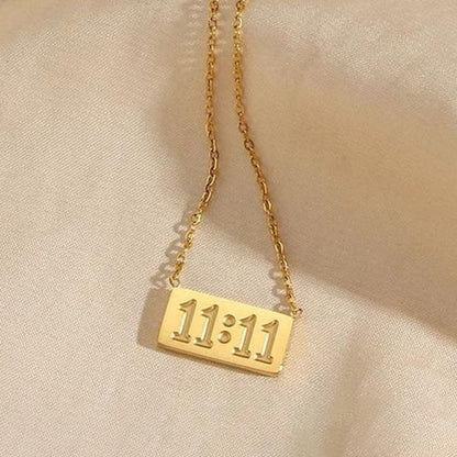 Gold-Plated Anti Tarnish 11:11 Angel Make a Wish Stainless Steel Pendant Gold