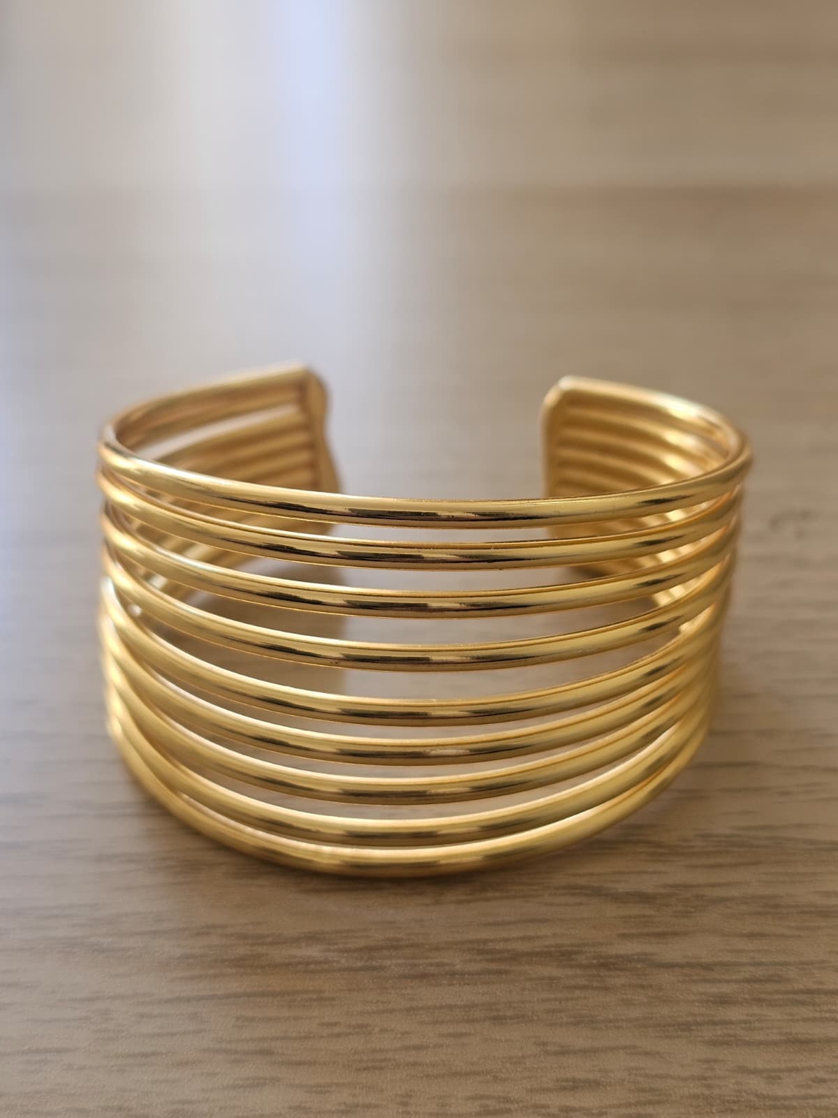 Zavar Multi-Row Indian Brass Cuff – Hand-Finished Statement Bangle