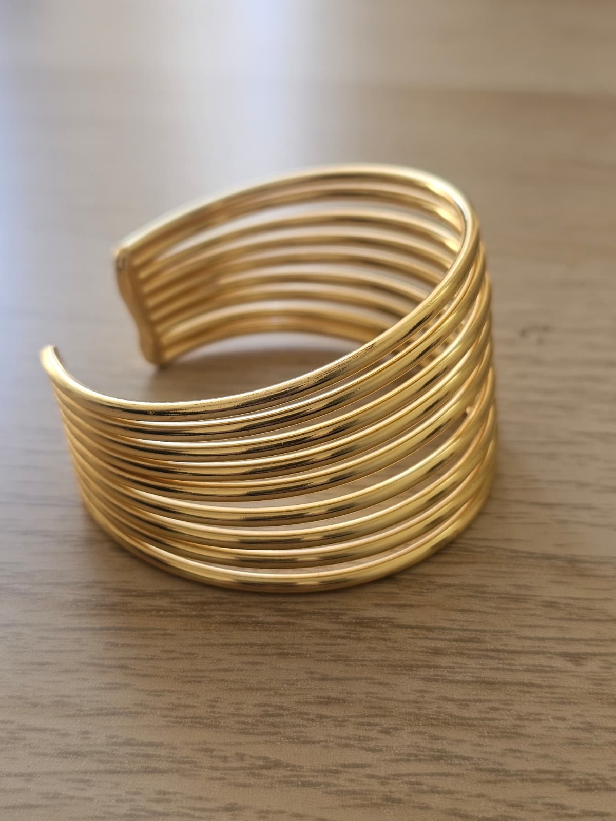 Zavar Multi-Row Indian Brass Cuff – Hand-Finished Statement Bangle