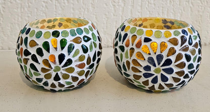 Glass candle holders