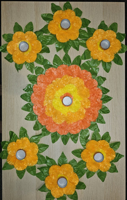 Marigold rangoli mat