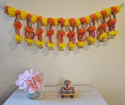 Marigold bandanwar with bells