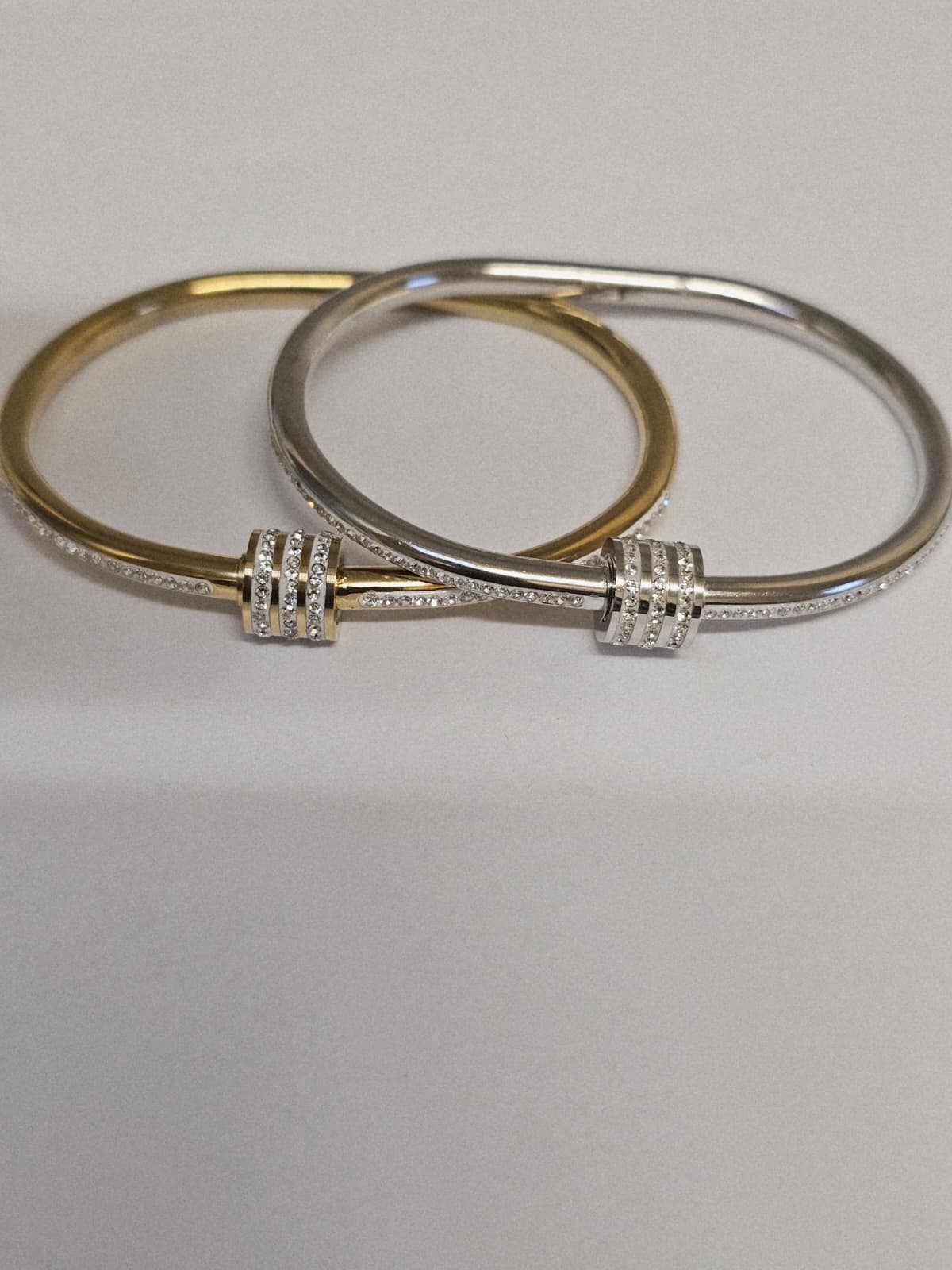 Radiant Triple Row Crystal Bangle (Stainless Steel)