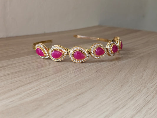 Simply Sajavat Decorative Hair Band | Hand-Finished Floral Headband | Traditional Indian Hair Accessory