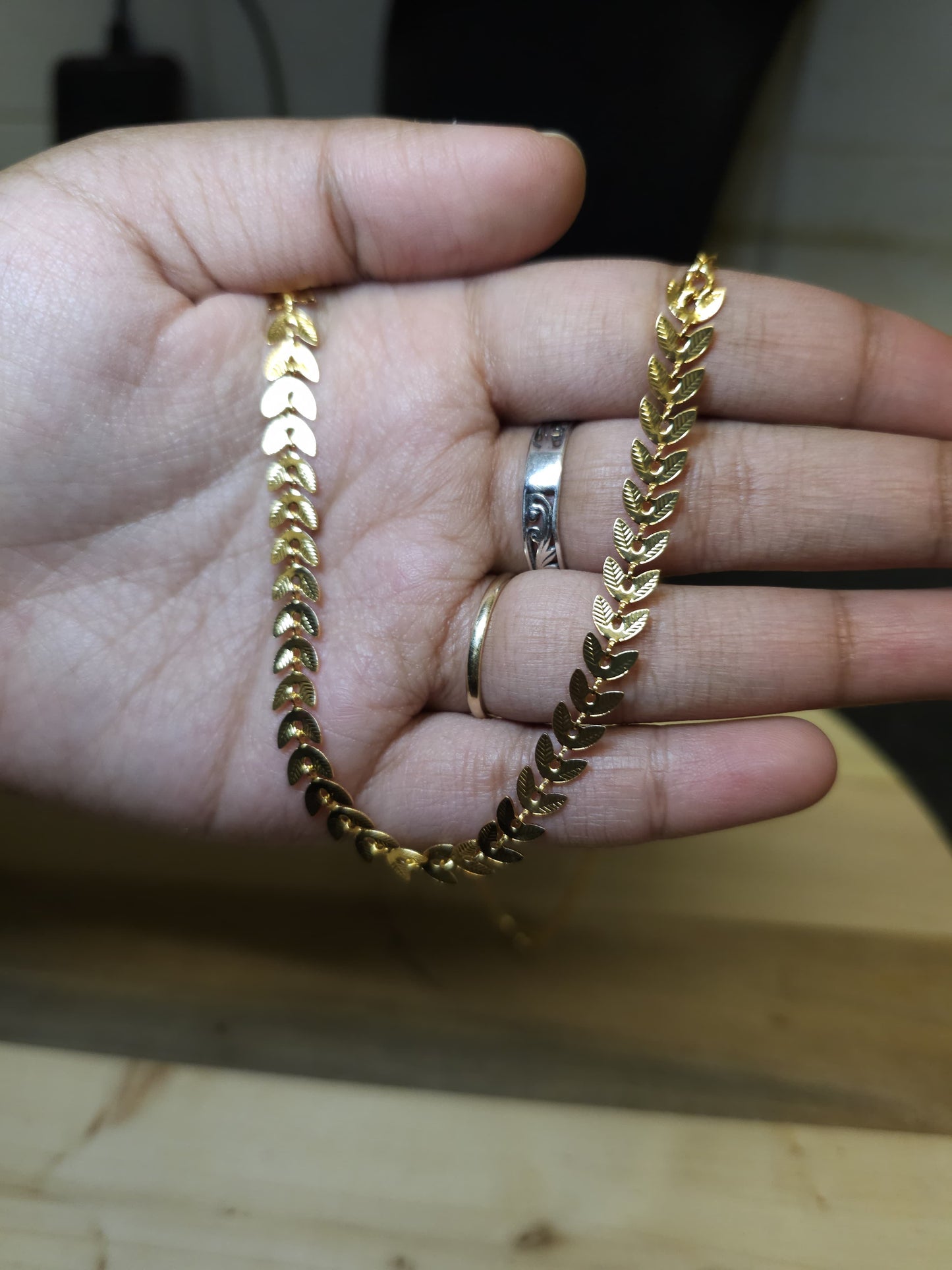 Golden Brass Graduated Bead Necklace | Solid Metal Ball Chain | Simply Sajavat Manchester