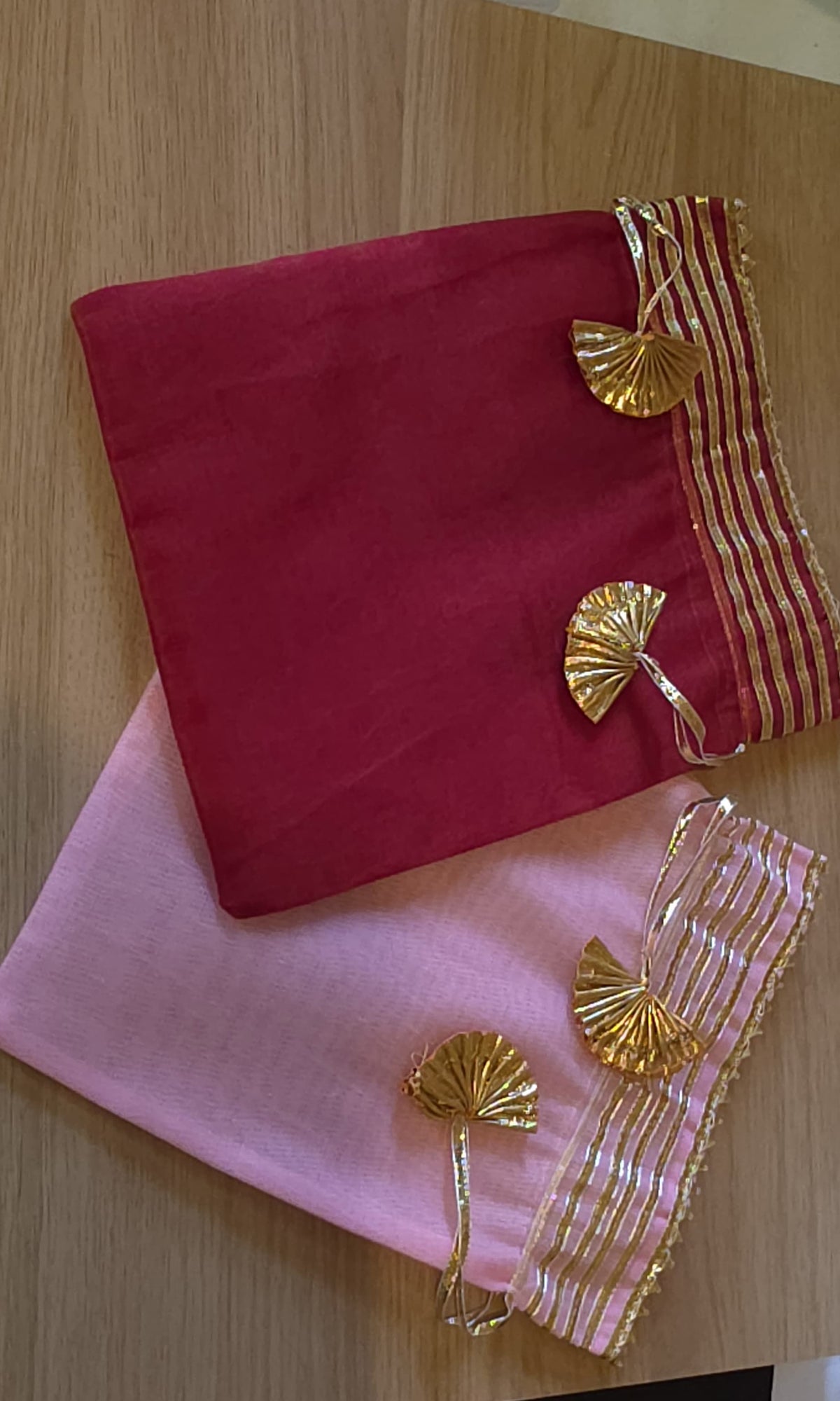 Traditional Gold Gota Patti Drawstring Gift Pouch | Festive Potli Gift Bag | Simply Sajavat Manchester